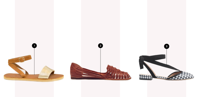 1. Sseko, $65 / 2. Nisolo, $118 / 3. J. Crew, $138