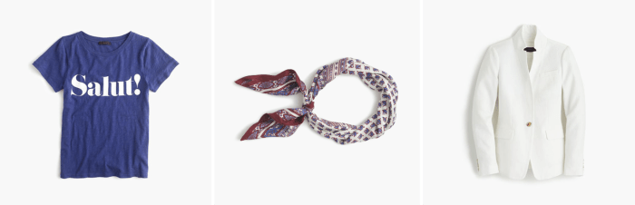 1. J.Crew, $33 / 2. J.Crew, $70 / 3. J.Crew, $168