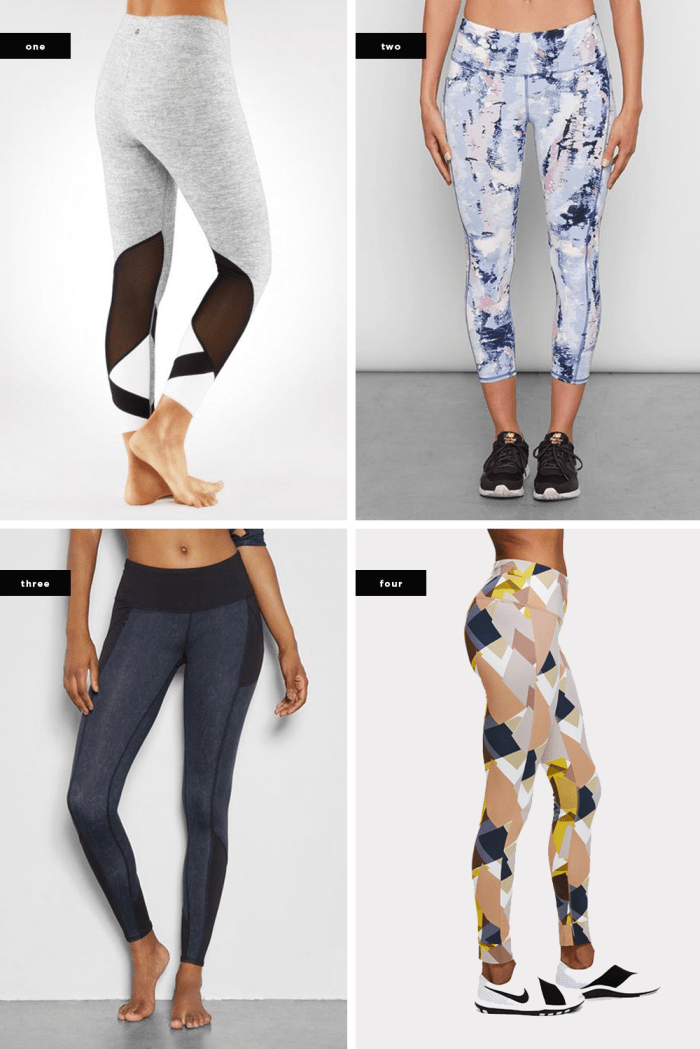 1. Manduka, $98 (similar) / 2. Threads 4 Thought, $78 / 3. Threads 4 Thought, $74 / 4. Satva, $59