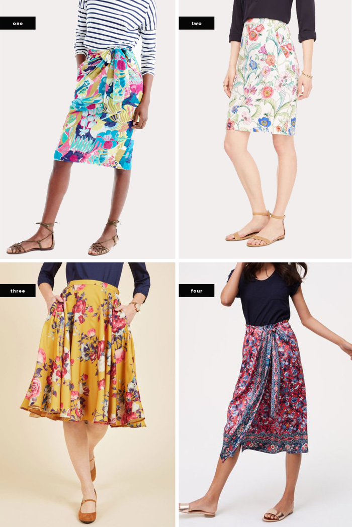 1. J.Crew, $90 / 2. Ann Taylor, $89 / 3. ModCloth, $70 / 4. Loft, $65