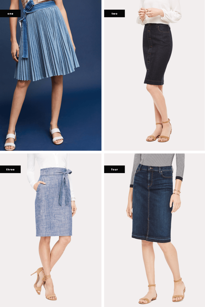 1. Anthropologie, $118 / 2. Ann Taylor, $89 / 3. Ann Taylor, $89 / 4. Ann Taylor, $89