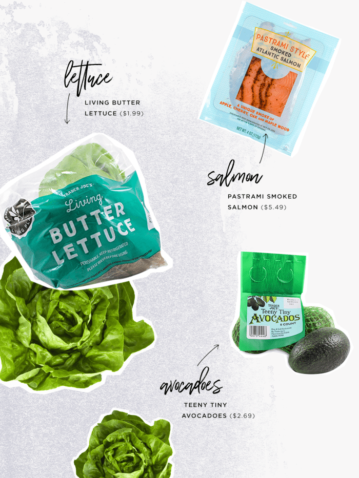 Living Butter Lettuce ($1.99) / Pastrami Smoked Salmon ($5.49) / Teeny Tiny Avocados ($2.69)