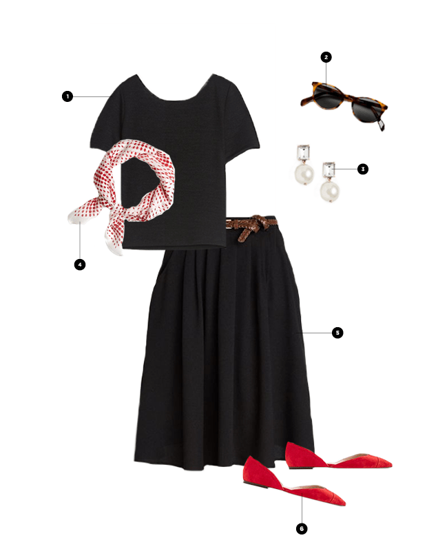 1. Aritzia, $32 / 2. Classic Specs, $89 / 3. J.Crew, $55 / 4. Brooks Brothers, $59 / 5. ModCloth, $50 / 6. J.Crew, $98