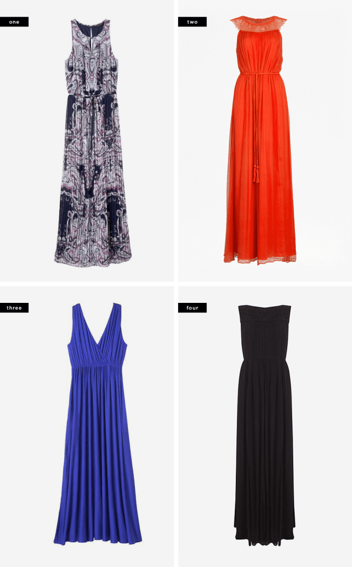 1. Banana Republic Factory, $65 / 2. French Connection, $75 / 3. Banana Republic Factory, $68 / 4. John Lewis, $221