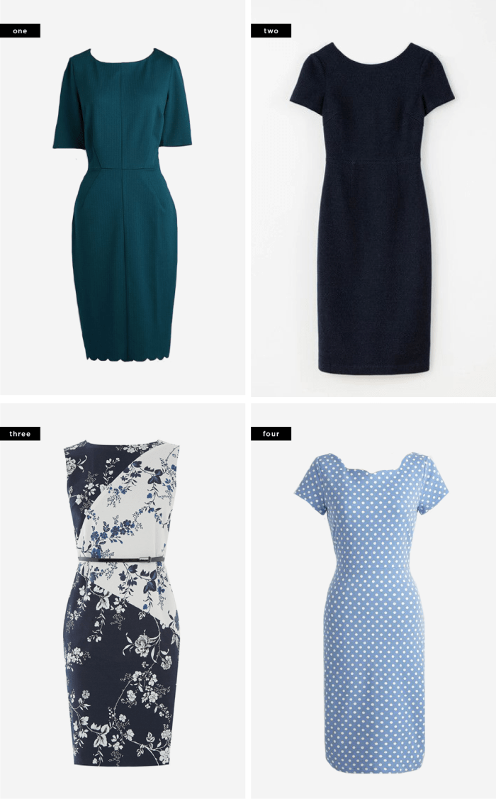 1. ModCloth, $80 / 2. Boden, $148 / 3. Oasis, $84 / 4. ModCloth, $80