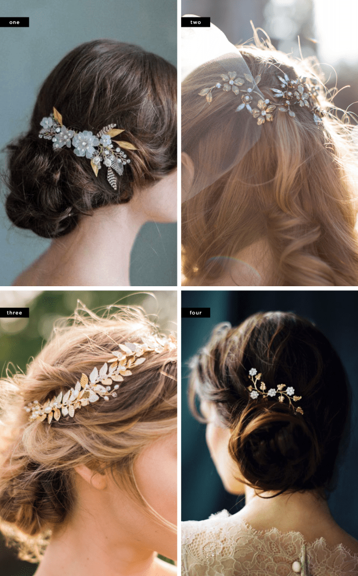 1. Twigs & Honey, $215 / 2. BHLDN, $125 / 3. ABitOfLoveWedding, $180 / 4. MelindaRoseDesign, $195