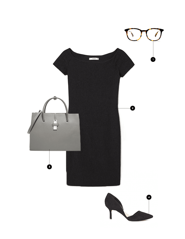 1. Warby Parker, $95 / 2. Mango, $50 /3. Charles & Keith, $59 (similar) / 4. Sole Society, $80