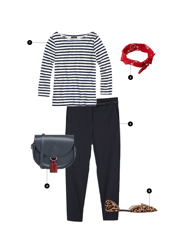 1. J.Crew, $40 / 2. Asos, $9 / 3. Mango, $50 / 4. Asos, $129 / 5. J.Crew, $198