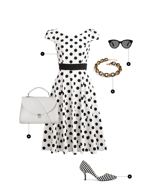 1. ModCloth, $100 (similar) / 2. Warby Parker, $95 / 3. J.Crew, $90 / 4. The Cambridge Satchel Company, $195 / 5. Sole Society, $80