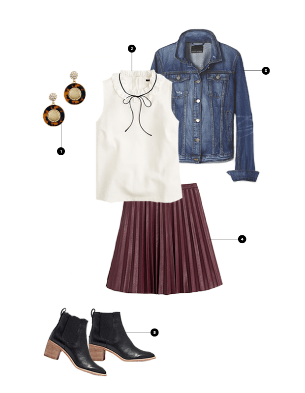 1. Ann Taylor, $40 / 2. J.Crew, $60 / 3. Banana Republic, $90 / 4. J.Crew, $98 / 5. Madewell, $228