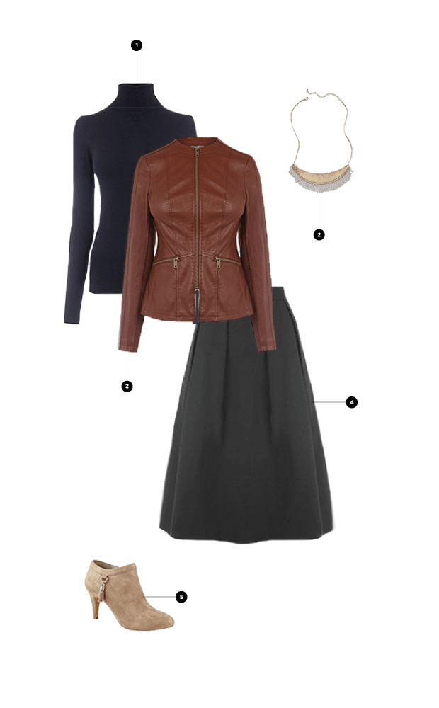 1. Oasis, $37 / 2. Anthropologie, $58 / 3. Oasis, $67 / 4. Oasis, $67 / 5. Sole Society, $129