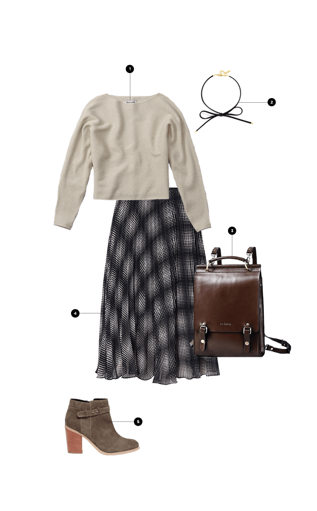 1. Abercrombie & Fitch, $58 / 2. Bauble Bar, $28 / 3. View In Rain, $143 / 4. Michael Kors, $80 / 5. Sole Society, $100