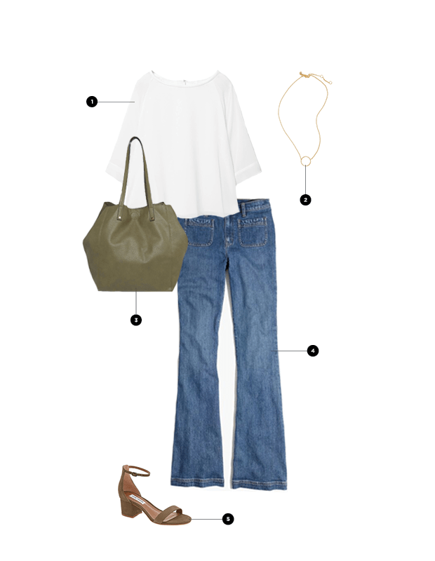 1. Mango, $40 / 2. Madewell, $32 / 3. Asos, $36 / 4. Madewell, $90 / 5. Steve Madden, $80