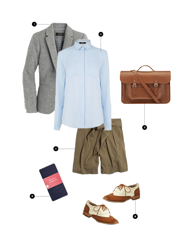 1. J.Crew, $198 / 2. Oasis, $49 / 3. The Cambridge Satchel Company, $255 / 4. Madewell, $60 / 5. Target, $10 / 6. ModCloth, $50