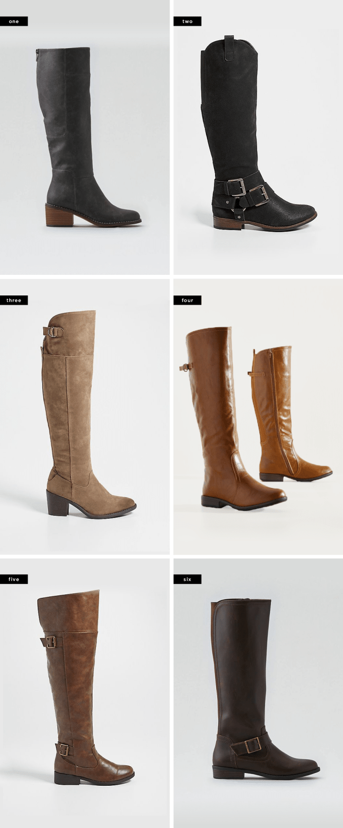 1. American Eagle Outfitters, $52 / 2. Maurice's, $59 / 3. Maurice's, $59 / 4. ModCloth, $65 / 5. Maurice's, $59 / 6. American Eagle Outfitters, $60