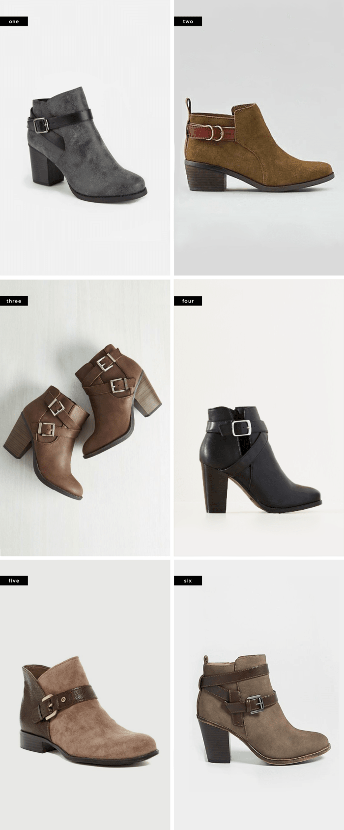 1. Tilly's, $35 / 2. American Eagle Outfitters, $36 / 3. Mod Cloth, $50 / 4. ModCloth, $45 / 5. Naturalizer, $50 / 6. DSW, $50 (similar)