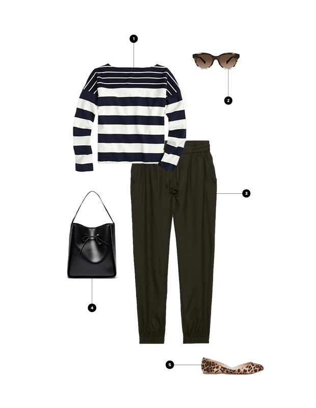 1. J.Crew, $40 / 2. Warby Parker, $95 / 3. Aritzia, $60 / 4. Sole Society, $65 / 5. Asos, $23