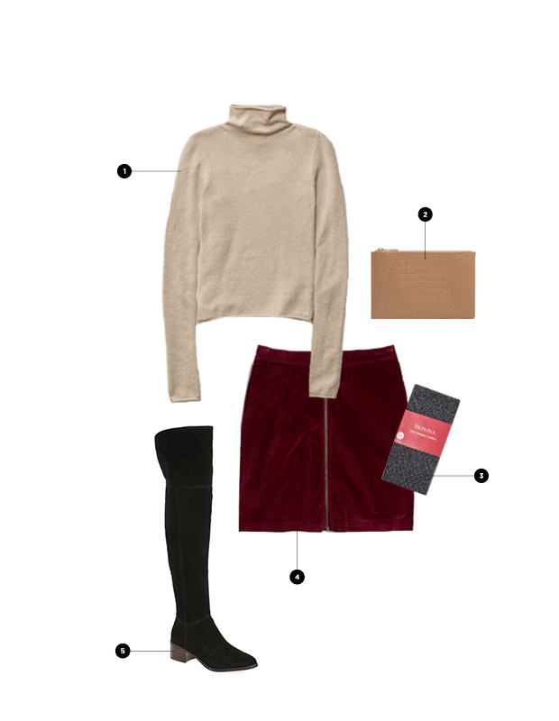 1. Aritzia, $85 / 2. ASOS, $68 / 3. Merona, $10 / 4. Madewell, $88 / 5. Coach, $475