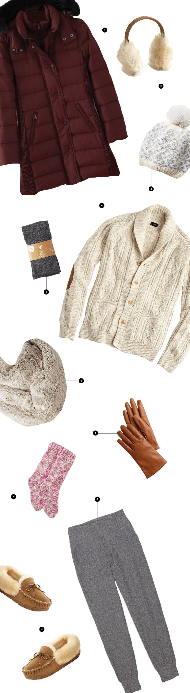 1. Boden, $288 / 2. J.Crew, $118 / 3. Anthropologie, $58 / 4. J.Crew, $128 / 5. AEO, $16 / 6. Anthropologie, $68 / 7. J.Crew, $98 / 8. Aritzia, $75 / 9. Boden, $48 / 10. L.L. Bean, $69
