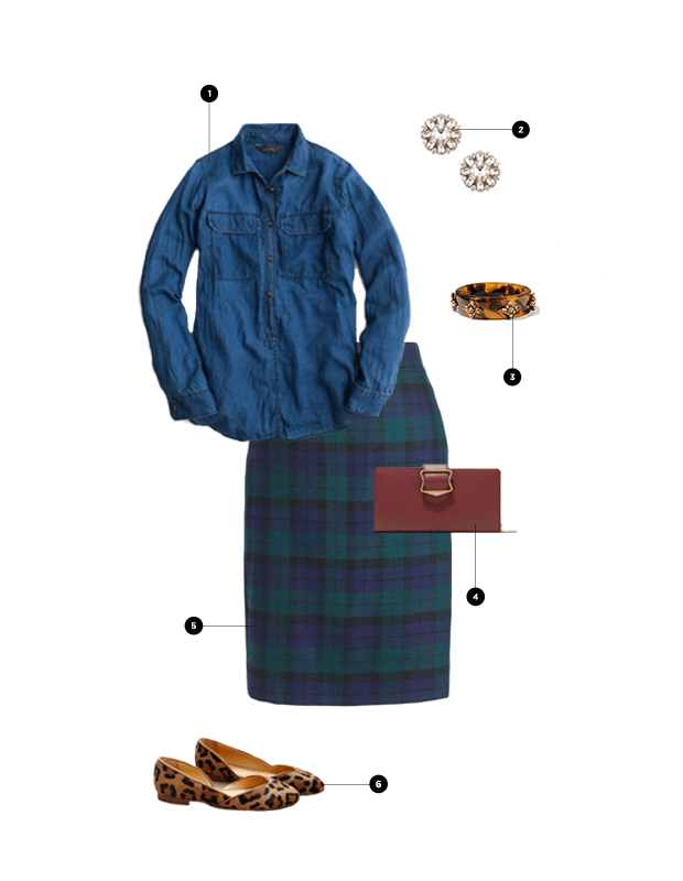 1. J.Crew, $78 / 2. Ann Taylor, $30 / 3. Banana Republic, $38 / 4. Charles & Keith, $49 / 5. J.Crew, $48 / 6. Sézane, $185