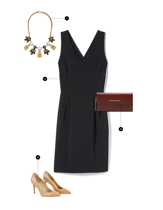 1. Ann Taylor, $70 / 2. Banana Republic, $118 (similar) / 3. Charles & Keith, $39 / 4. Ann Taylor, $128