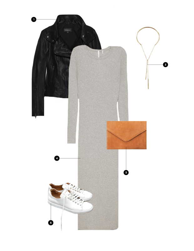 1. Aritzia, $525 / 2. Soko, $95 / 3. Aritzia, $130 / 4. Fashionable, $98 / 5. Sezane, $145