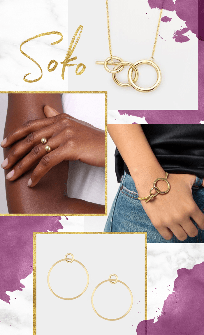1. Necklace, $78 / 2. Ring, $58 / 3. Bracelet, Join Waitlist / 5. Earrings, $50 // Prices shown do not include discount