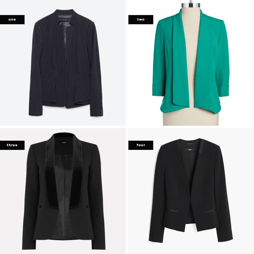 heart body shape blazers