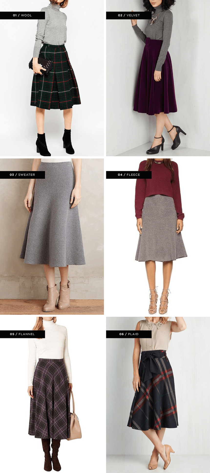 1. Asos, $99 / 2. ModCloth, $90 / 3. Anthropologie, $128 / 4. Shopbop, $112 / 5. House of Fraser, $106 / 6. ModCloth, $70
