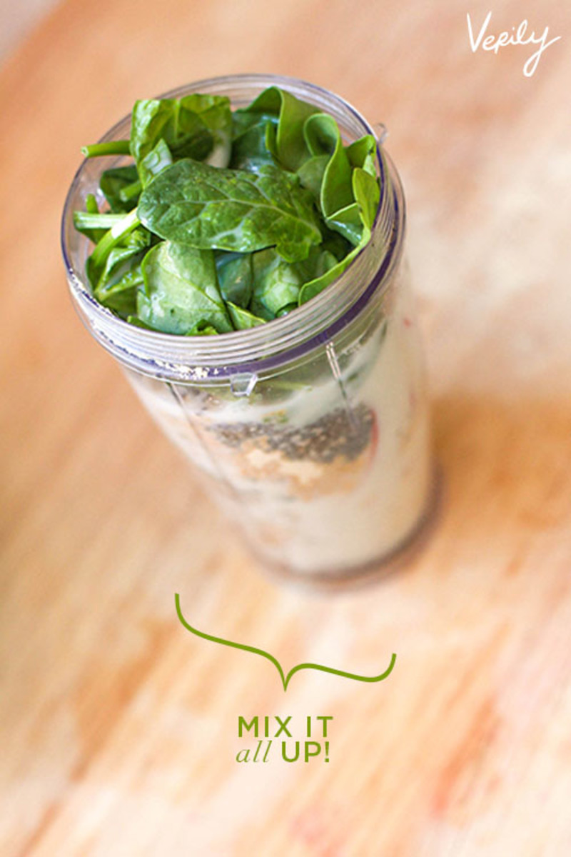Peanut Butter and Apple green power smoothie - by kelsey of pinegate road for verily magazine - 3