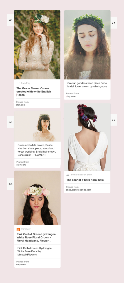 pinterest wedding accessories inspiration flower crowns veils vintage hair comb boho bride bridal