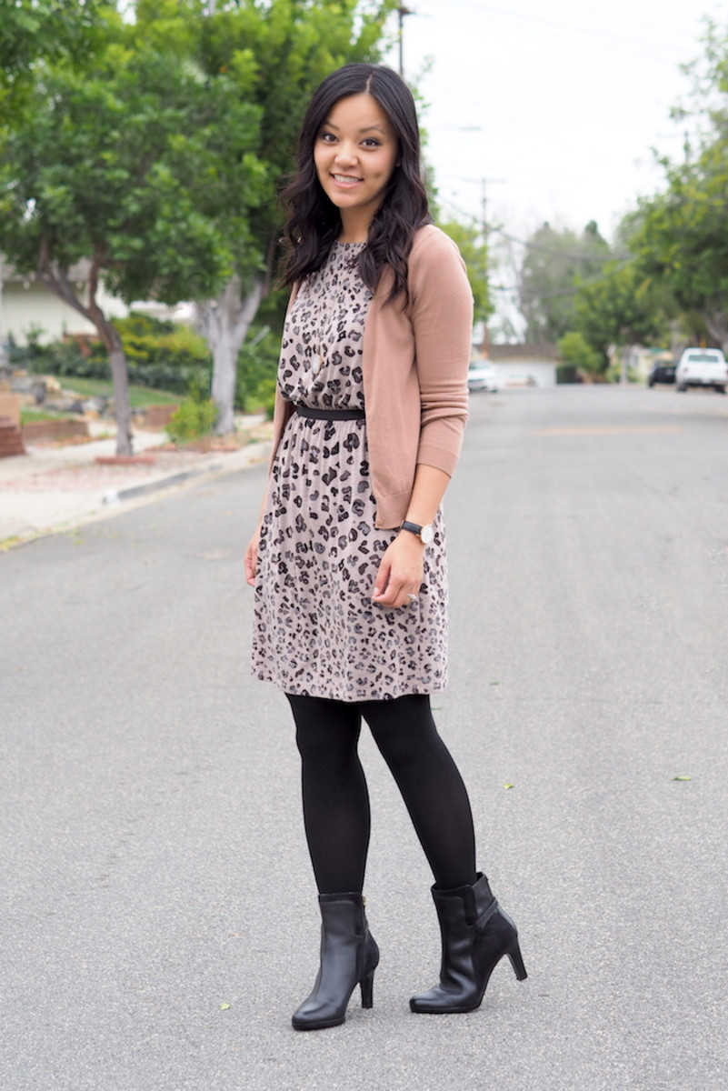 casual dress and boots