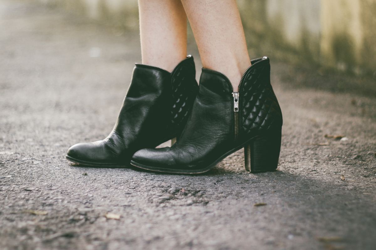 black ankle boots for work