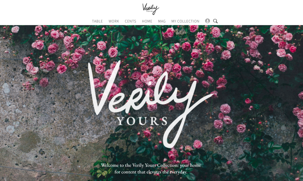 A screenshot of the Verily Yours Collection